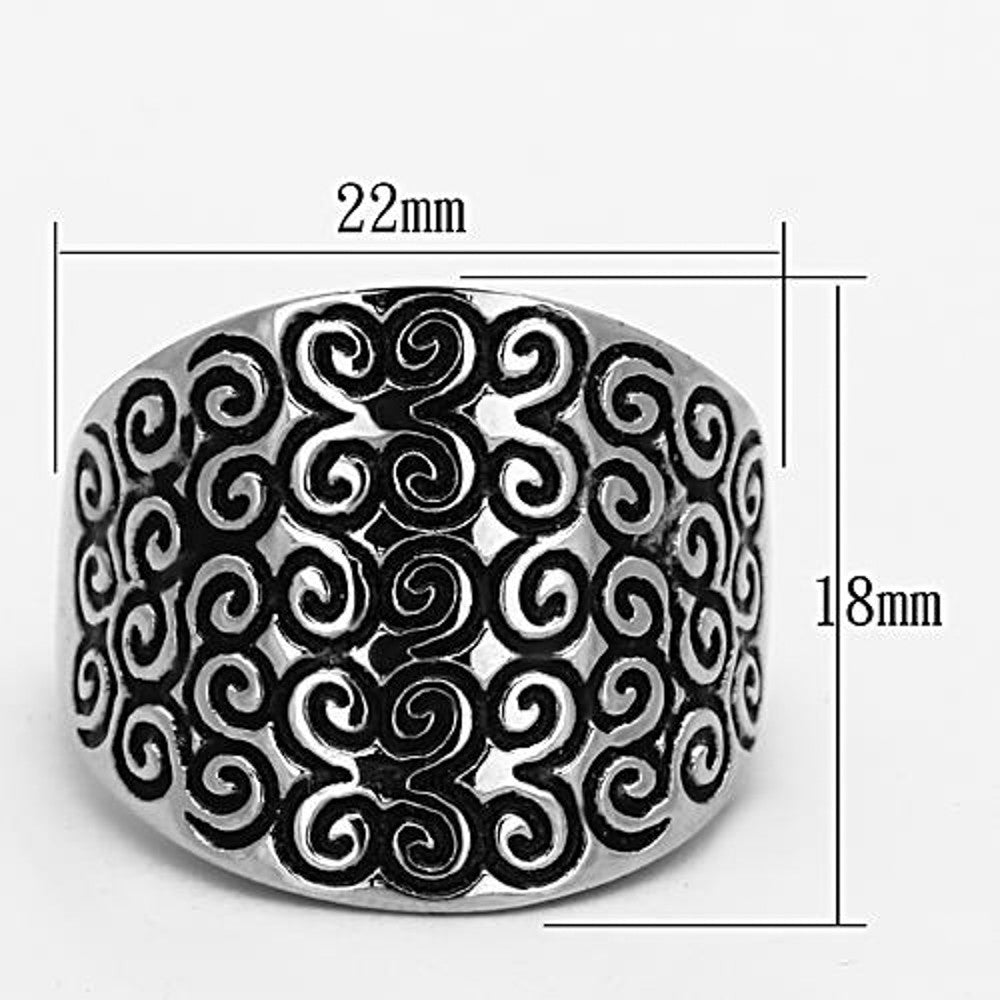 ARTK1329 Stainless Steel High Polished Swirl Epoxy Design Fashion Ring